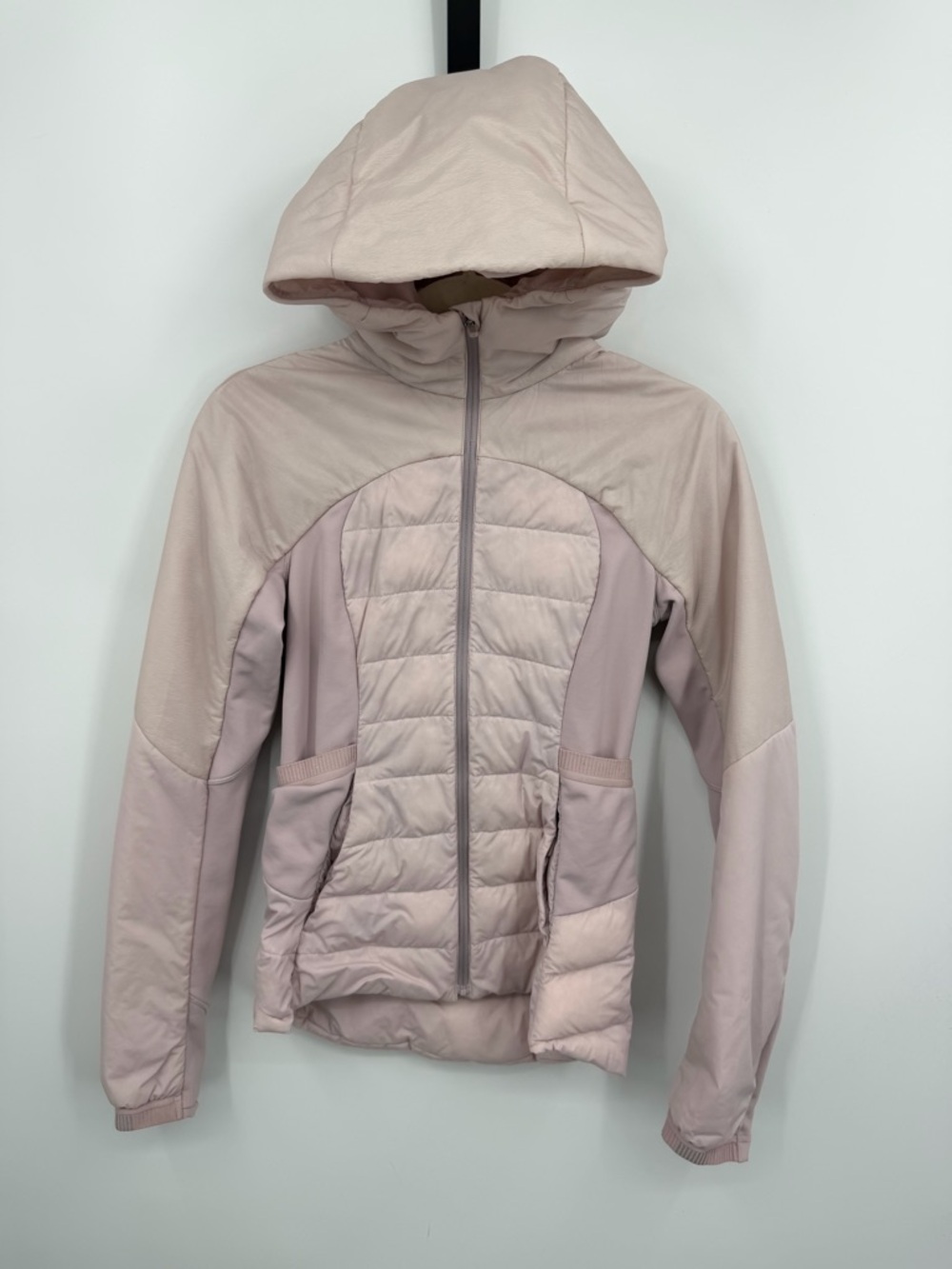 Lululemon Down for it all Jacket sz 4 light pink puffer coat hooded full zip